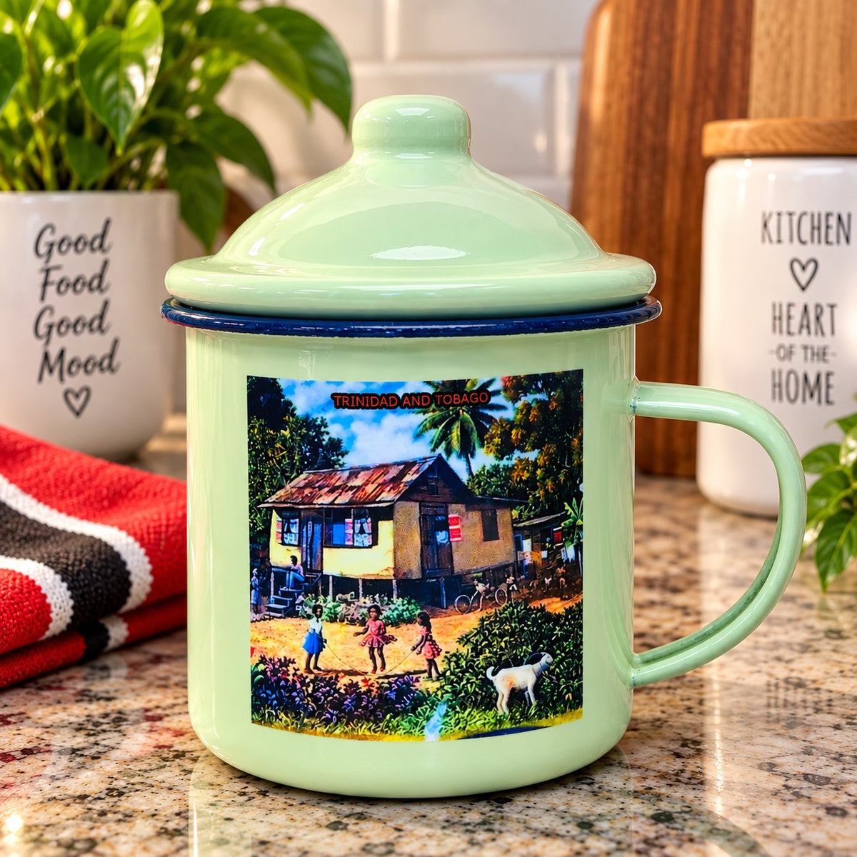 Enamel Cup with Lid